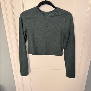 Girlfriend Collective Long Sleeve Athletic Top in Forest Green